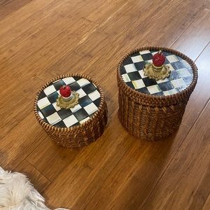 Mackenzie Childs basket canisters